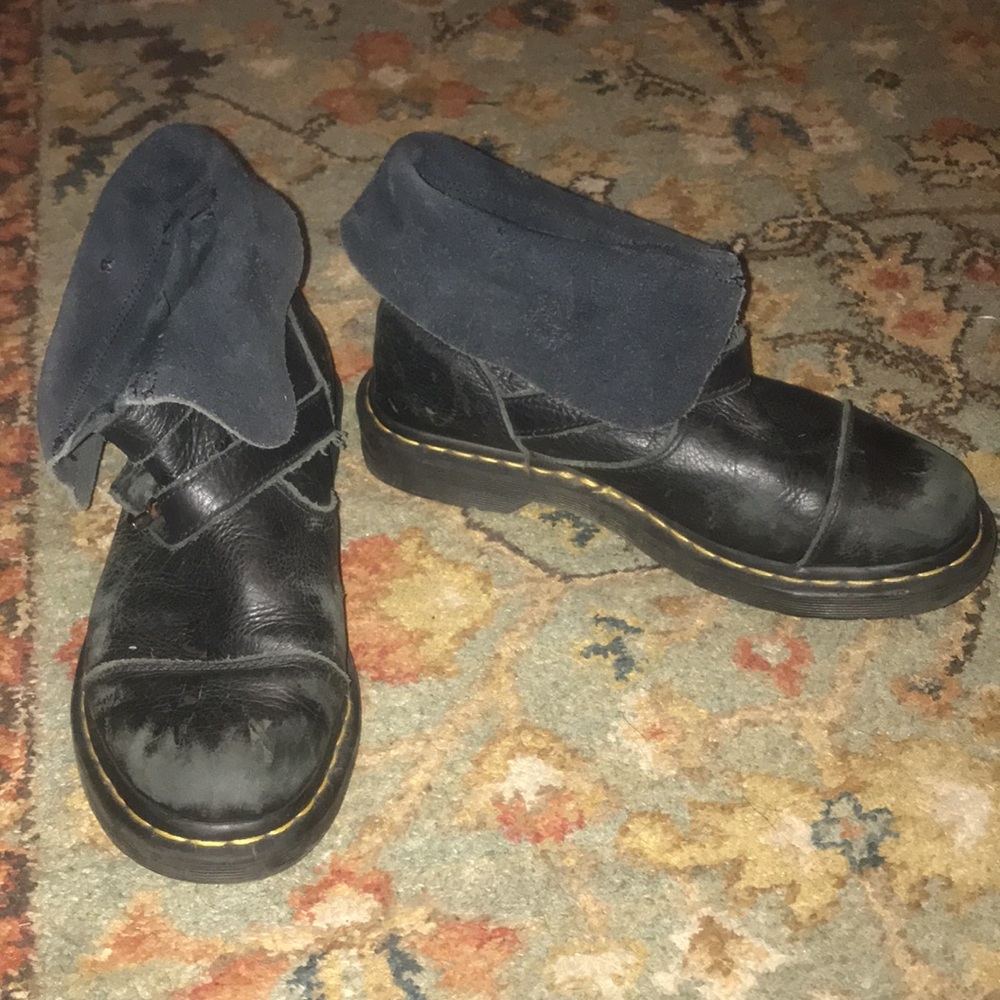 Dr. Martens Black Moto Combat Boots - Picture 7 of 9